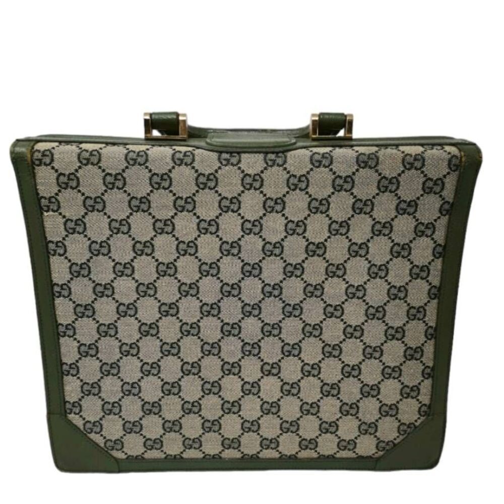 Rare Olive Green Gucci Monogram Collector Portfolio Briefcase | Circa 1960s-1970 - Picture 2 of 11